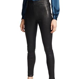 NEW W TAGS Veronica Beard Black Leather Leggings
